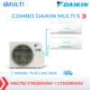 Combo Điều hòa Multi Daikin MKC70/ 1.0HP + 2.0HP Daikin Inverter Thái Lan Model 2025